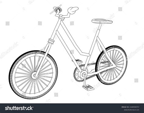 Bike Hand Drawing Sketch Black White Stock Illustration 2184594757 ...