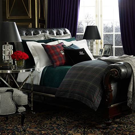 Ralph Lauren Tartan Duke Devonshire Plaid 5 Piece Full Queen Comforter Set Bundle