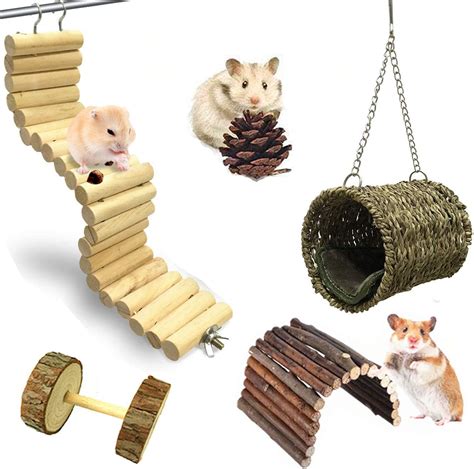 Ancid Hamster Toys Hamster Chew Toys Kit Guinea Pig Chew Toys Natural