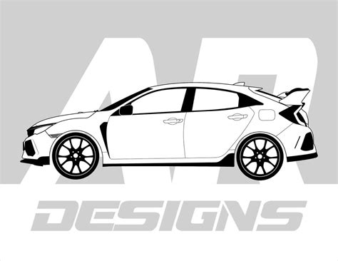 Honda Civic Type R 2020 Svg  Png Etsy