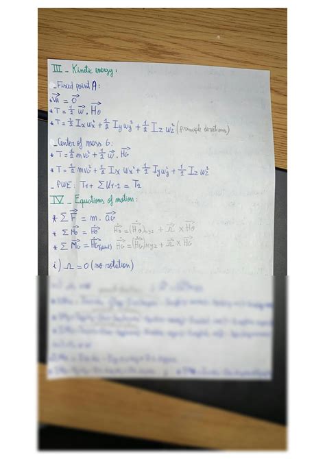 Solution Dynamics 3d Kinetics Of A Rigid Body Formulas Cheat Sheet