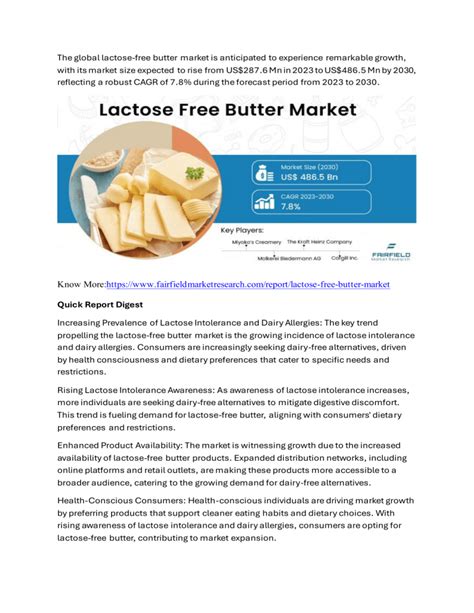 Lactose Free Butter Market