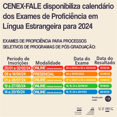 CENEX FALE disponibiliza calendário dos Exames de Proficiência em