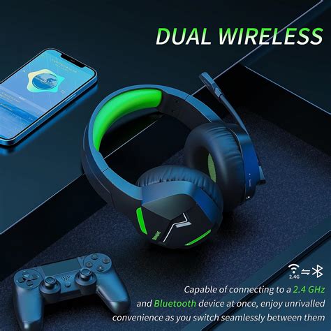 Binnune Pc Wireless Gaming Headset With Microphone For Ps5 Ps4