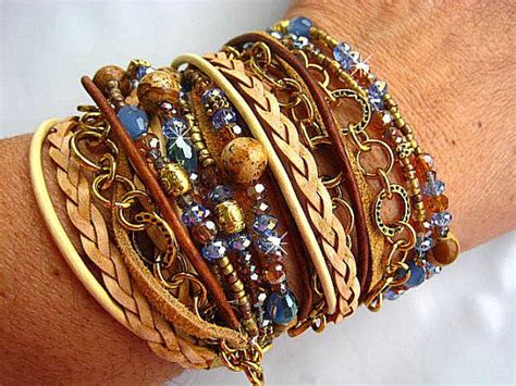 Spectacular Chic Endless Leather Wrap Czech Crystal Par Leatherdiva