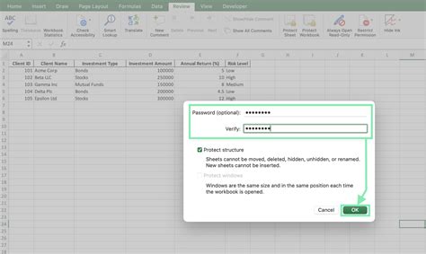 Using Passwords To Protect Your Excel Workbook Downloadable Template