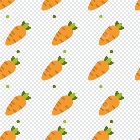 Cute Carrot Pattern For Background Vector Illustration Funny Happy