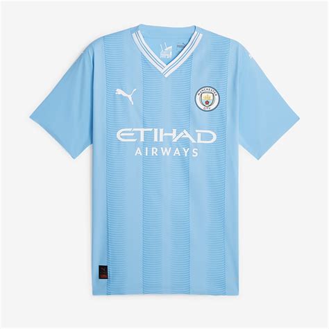 Puma Manchester City FC 23 24 Authentic Home Shirt Team Light Blue