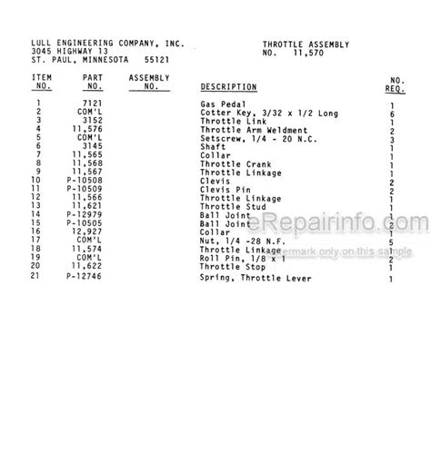 Jlg Lull 400 Illustrated Parts Manual Telehandler 10709905