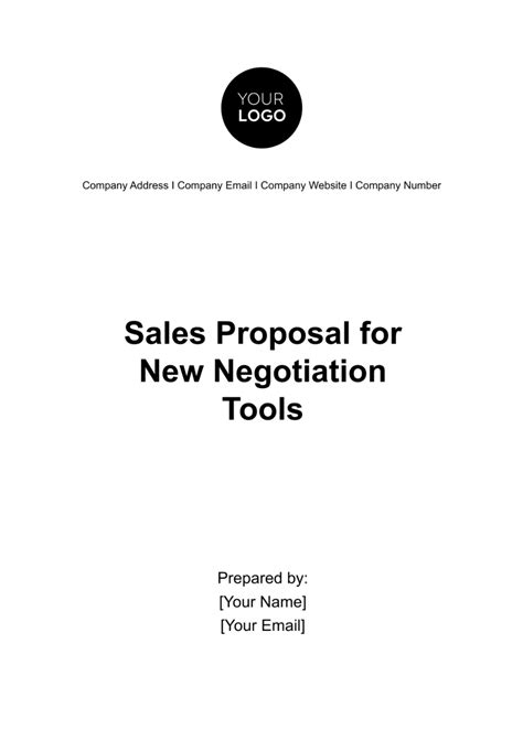 Free Sales Proposal For New Negotiation Tools Template Edit Online