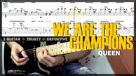 We Are The Champions Guitar Cover Tab Guitar Solo Lesson Backing