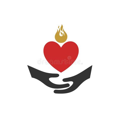 Illustration Chrétienne Logo De L église Amour Enflammé Dans Les