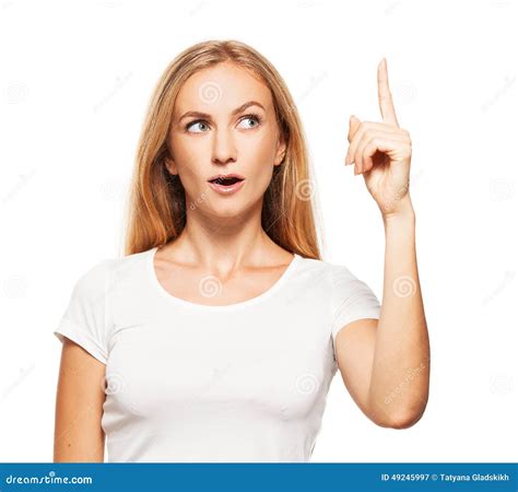 Woman Showing Thumbs Up On White Stock Image Image Of Office