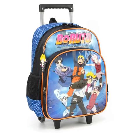 Mochila Escolar C Rodas Luxcel Naruto E Boruto Uzumaki Azul Shopee