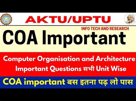 COA Important Questions Aktu Coa Most Important Question Computer