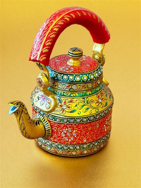 maharaja hand painted indian chai kettle  ghar ki chai