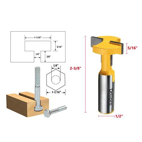 Drillpro T Slot T Track Slotting Router Bit Shank For