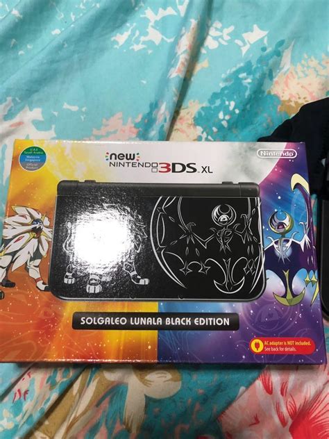 New Nintendo Ds Xl Pokemon Sun Moon Solgaleo Lunala Black Editon