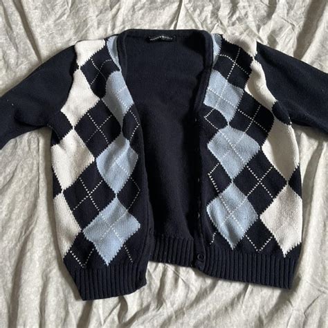 Super Cute Brandy Melville Argyle Sweater Xs And Depop