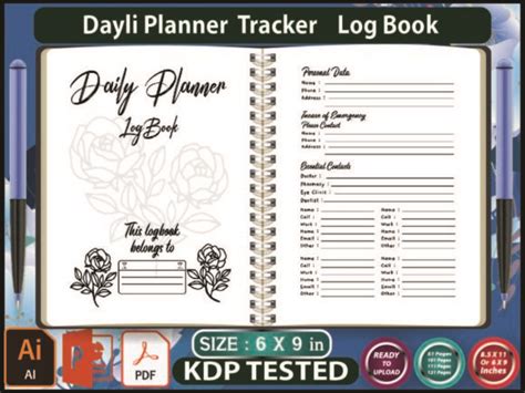 Weekly Planner Log Book Kdp Interior Graphic By Farha Creative Fabrica