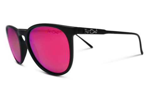 Black Polarized Sunglasses Pink Lens Womens Far Out Sunglasses