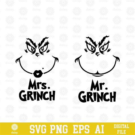 Mrs Grinch Ms Grinch Design Svg Png Eps Funny Christmas Design Cricut