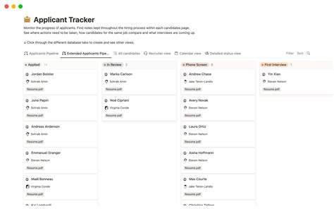 Applicant Roles Tracker Notion Template