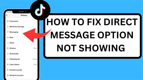 Tiktok How To Fix Tiktok Direct Message Option Not Showing Tiktok