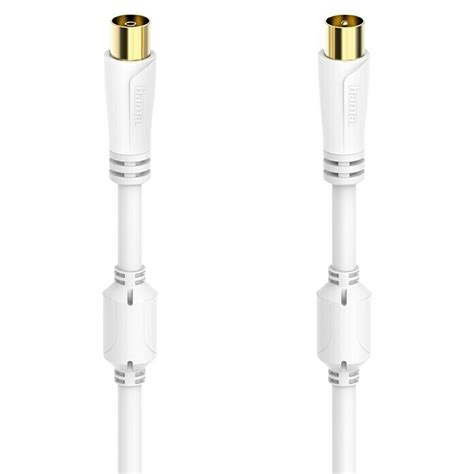 Hama Cable de conexión de antena 3 m Blanco 100 dB Clavija coaxial