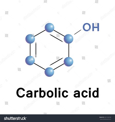 Phenol Carbolic Acid Molecule Structure Vector Stock Vector (Royalty Free) 201102749