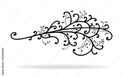 vector of curls ivy vines and swirls in elegant pattern, wedding design ...