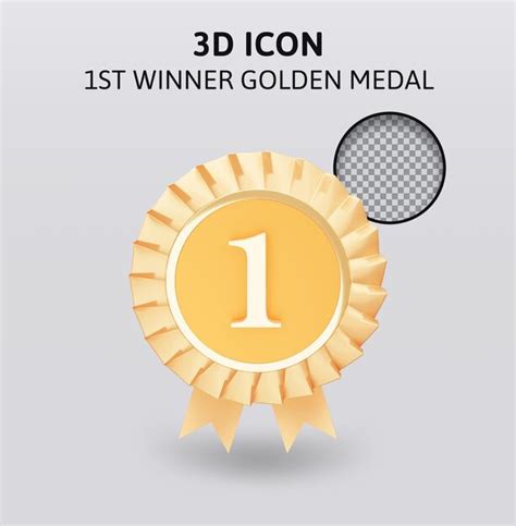 1er ganador medalla de oro número uno ilustración de representación 3d