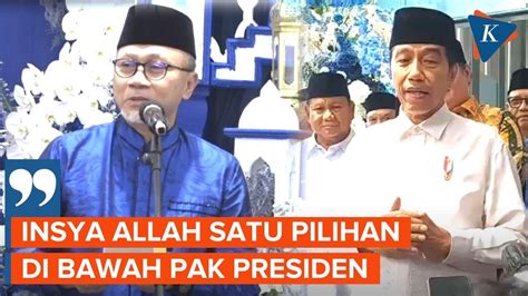 Zulhas Harap KIB Solid Dan Satu Suara Di Bawah Komando Jokowi YouTube