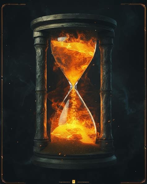 Premium Photo A 3d Poster With An Hourglass Where The Sand Glows