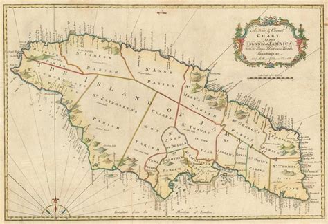 Old Map Of Jamaica 1773 Very Rare Map Antique Fine Etsy