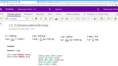 Klasa Zamiana Jednostek Masy Youtube