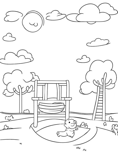 Playground coloring pages pin on playground coloring sheet playground coloring page easy drawing ...