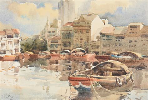 Ong Kim Seng Singapore River Scene Mutualart