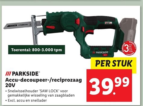 Parkside Accu Decoupeer Reciprozaag V Aanbieding Bij Lidl