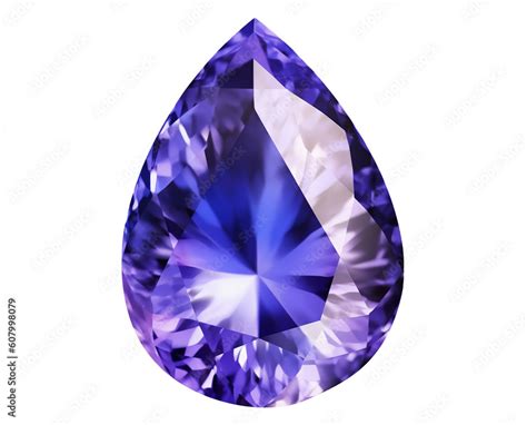 Tanzanite Gemstone On Transparent Background Generative AI Stock