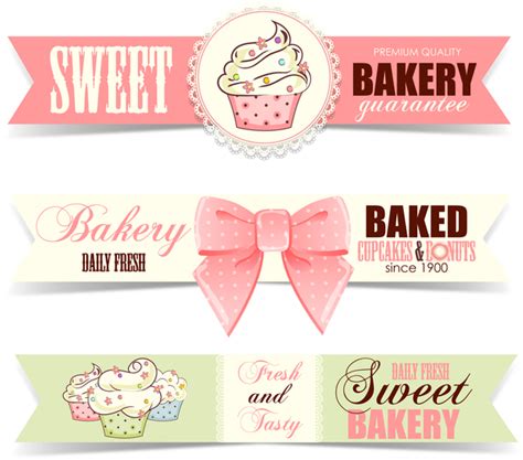 Sweet Bakery Badge Vector Banners 02 Free Download