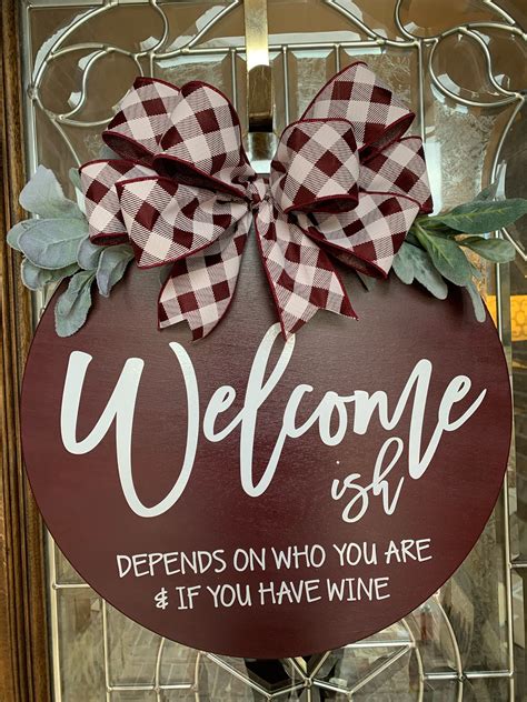 Welcome Ish Door Hanger Welcome Ish Wreath Welcome Ish Etsy