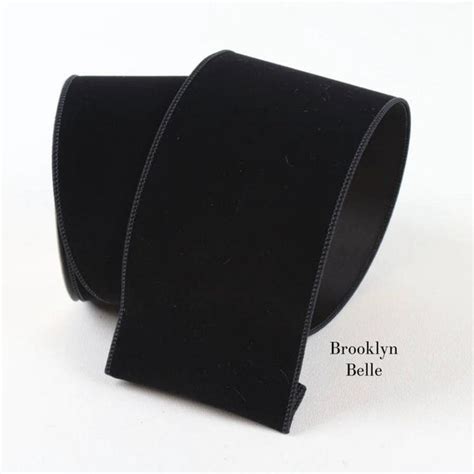 Black Flocked Velvet Ribbon Brooklyn Belle