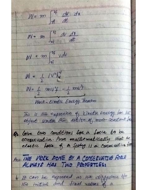 Solution Work Energy Theorem For Variable Force State And Prove Work