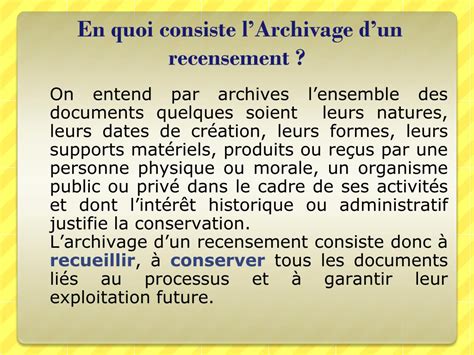 Ppt S Minaire R Gional Sur Larchivage Des Donn Es Du Recensement