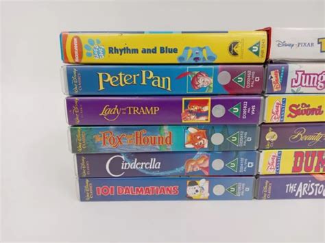 X Disney Vhs Tapes Toy Story Bambi Jungle Book Peter Pan Lady