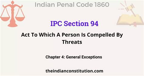 IPC Section 94 Act To Which A Person Is Compelled By Threats