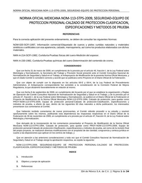 Pdf Norma Oficial Mexicana Nom Stps Seguridad Los