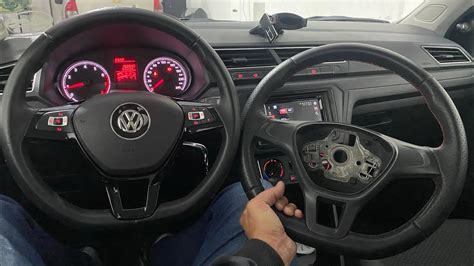 Vw Voyage G Volante Multifuncional Instalado No Sistema Original