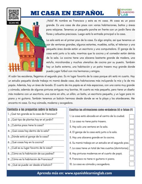 Ejercicios De Lectura En Espa Ol Archivos Spanishlearninglab